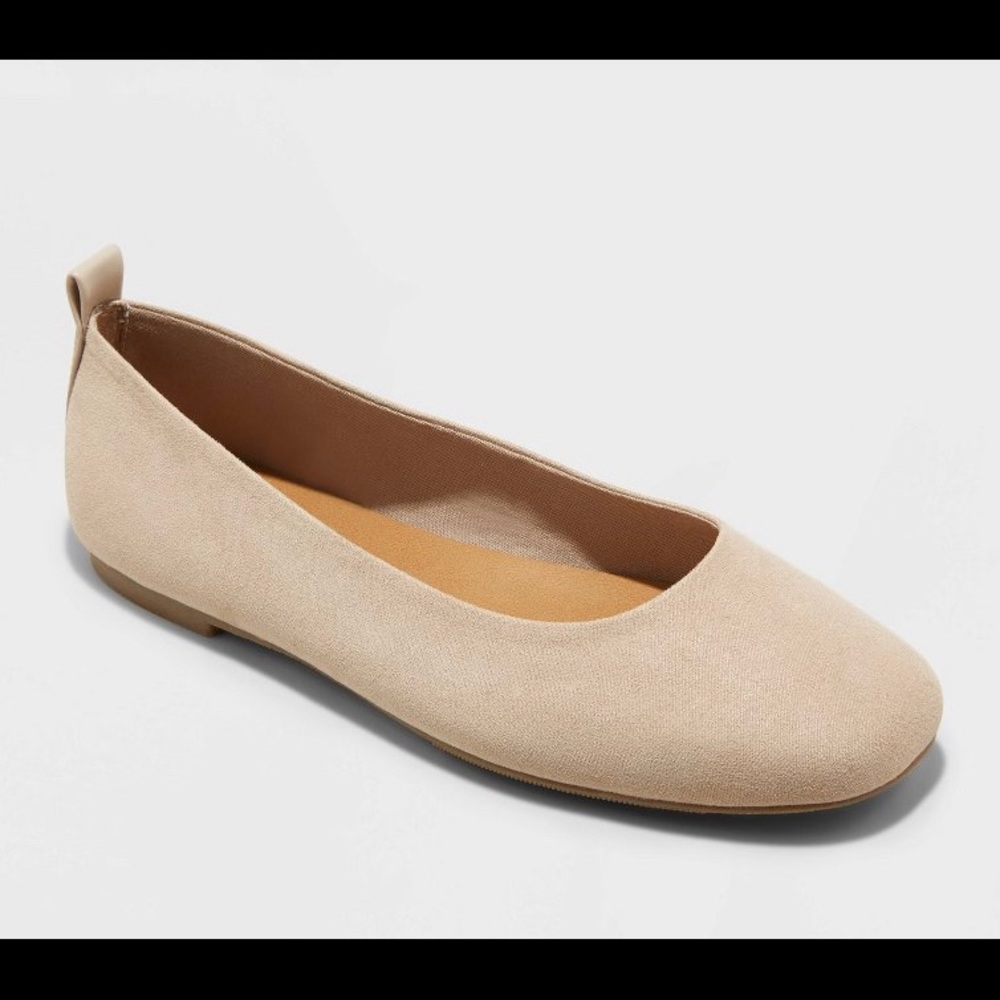 Nude Suede Flats - NWT- Size 6